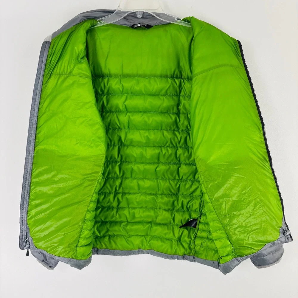 The North Face 550 Down Puffer Jacket Mens Medium Gray Flare Quilted NF0A55XG